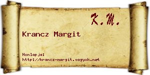 Krancz Margit névjegykártya